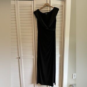 Ralph Lauren Black Sleeveless Cowl Neck Maxi Gown